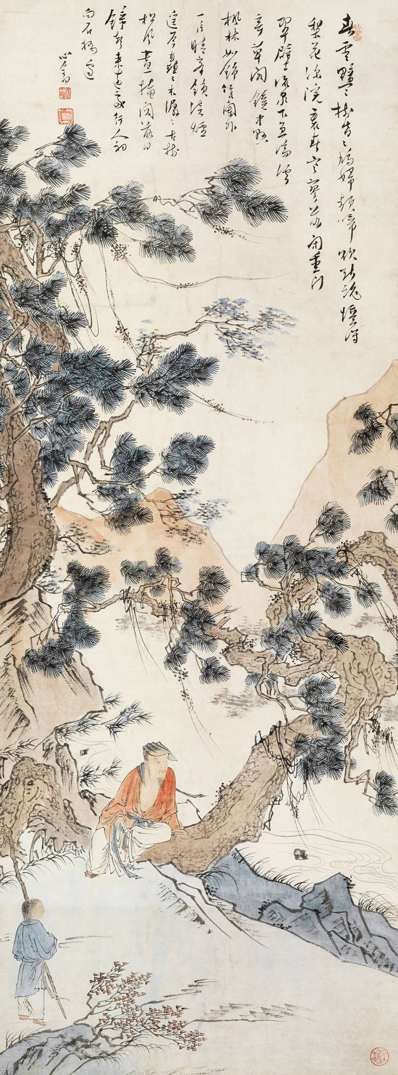 溥 儒 松風高士