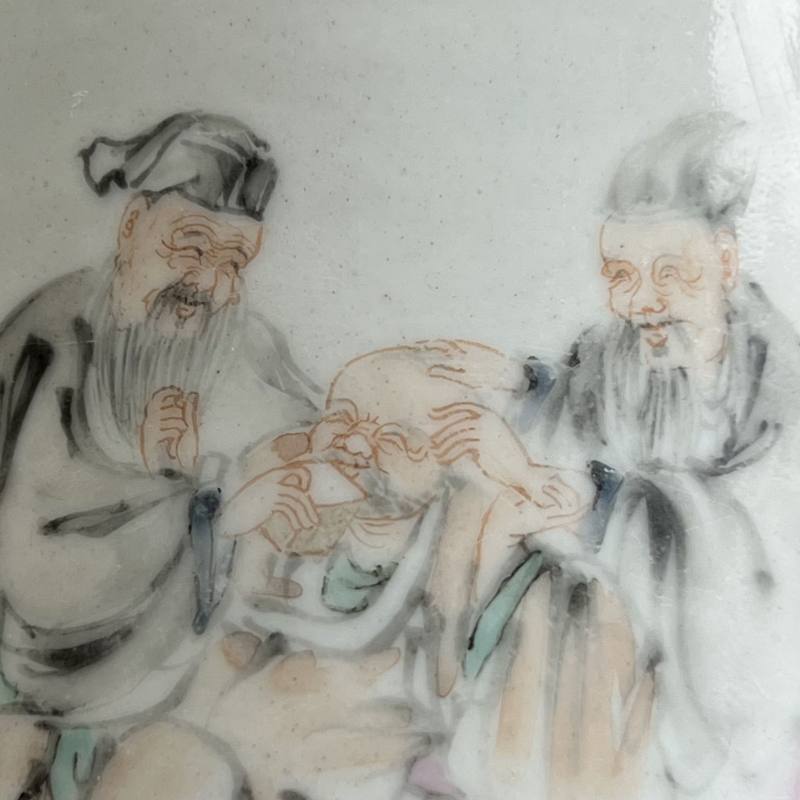 清雍正-乾隆 浅绛彩三酸图笔筒 - 图10