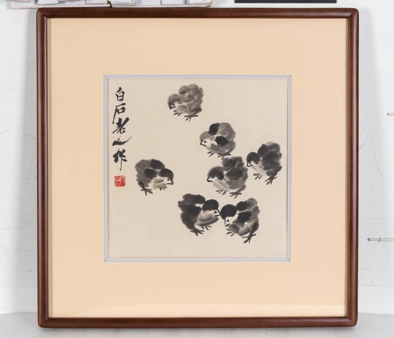齊白石 水墨雛雞 - 图2