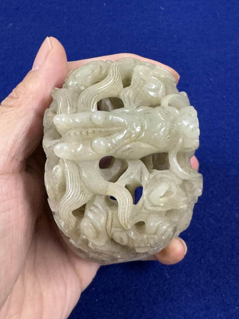 元 白玉龍紋爐頂 - 图13
