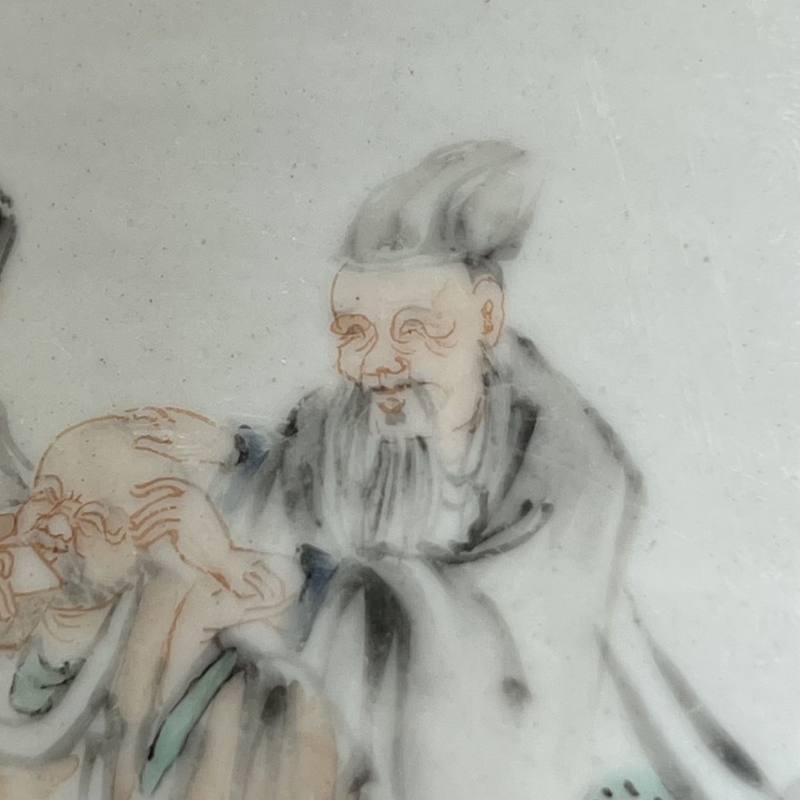 清雍正-乾隆 浅绛彩三酸图笔筒 - 图11