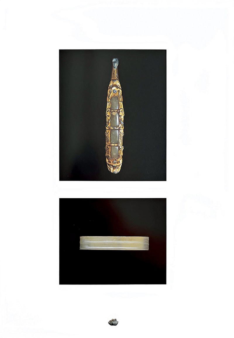 白玉受沁弦紋劍璏和玉榖紋劍璏各一件 - 图21