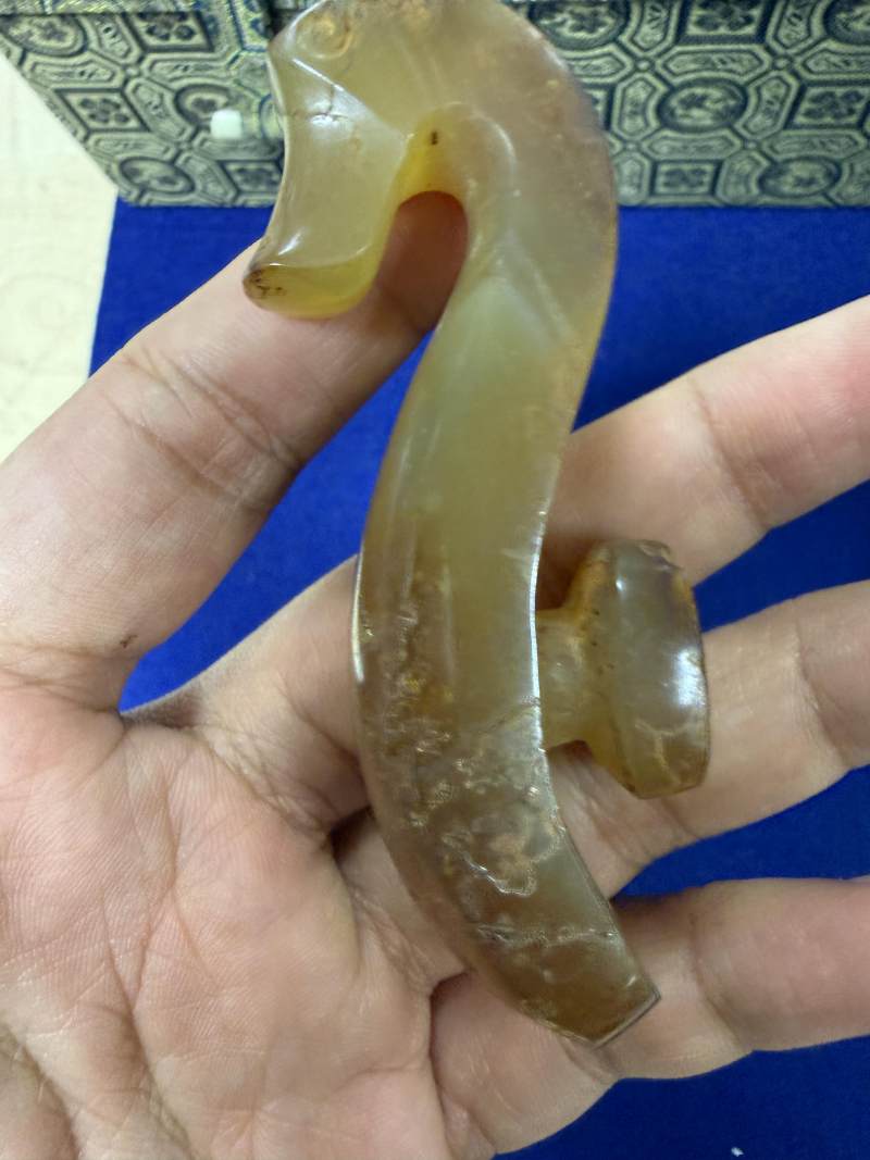 瑪瑙龍首帶鉤一組七件 - 图10