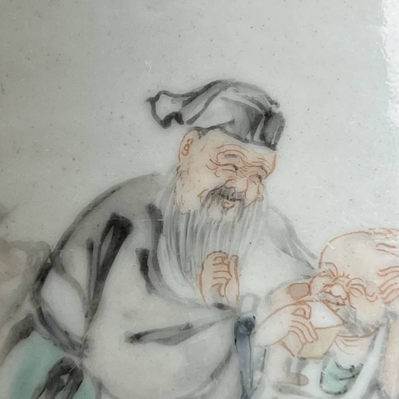 清雍正-乾隆 浅绛彩三酸图笔筒 - 图12