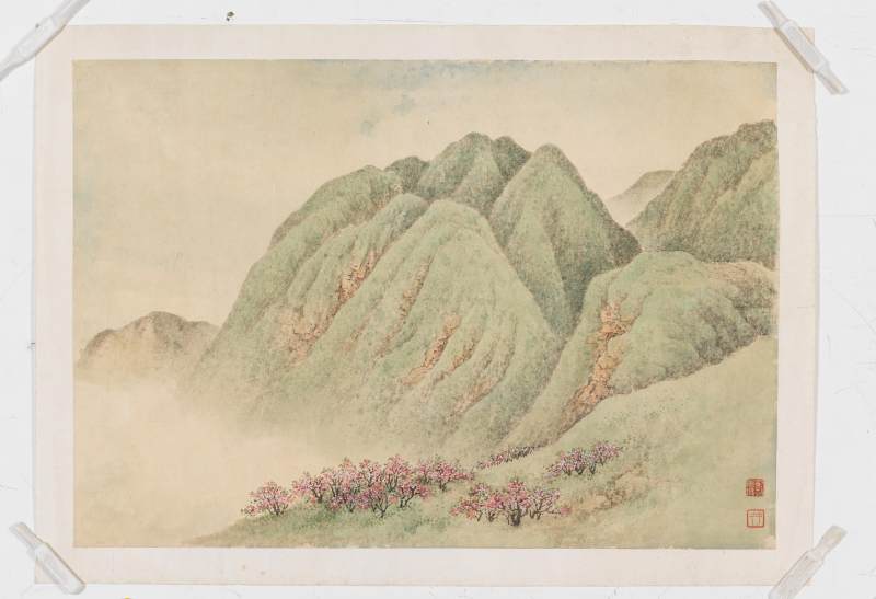 劉子久 山水人物二幀 - 图2