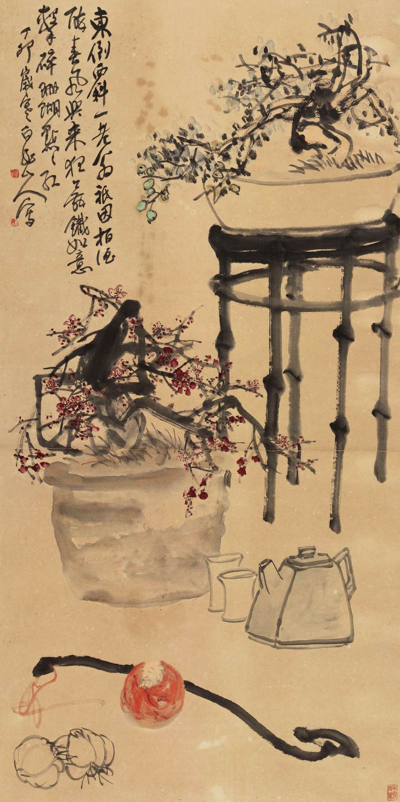 丁卯（1927年）作 王一亭 清供