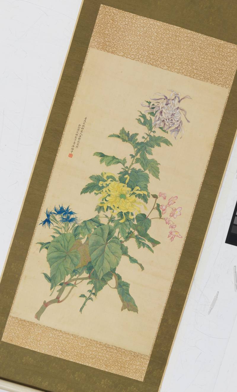 壬戌（1922年）作 陳東湖 仿宋人花卉 - 图2