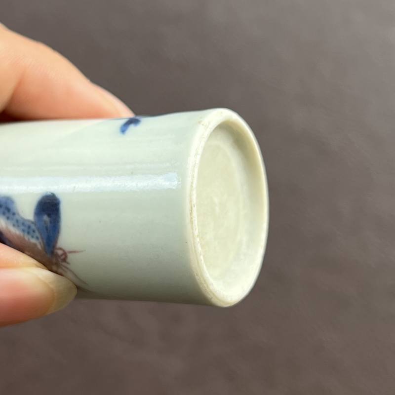 清中期 青花釉里红花蝶纹鼻烟壶 - 图13