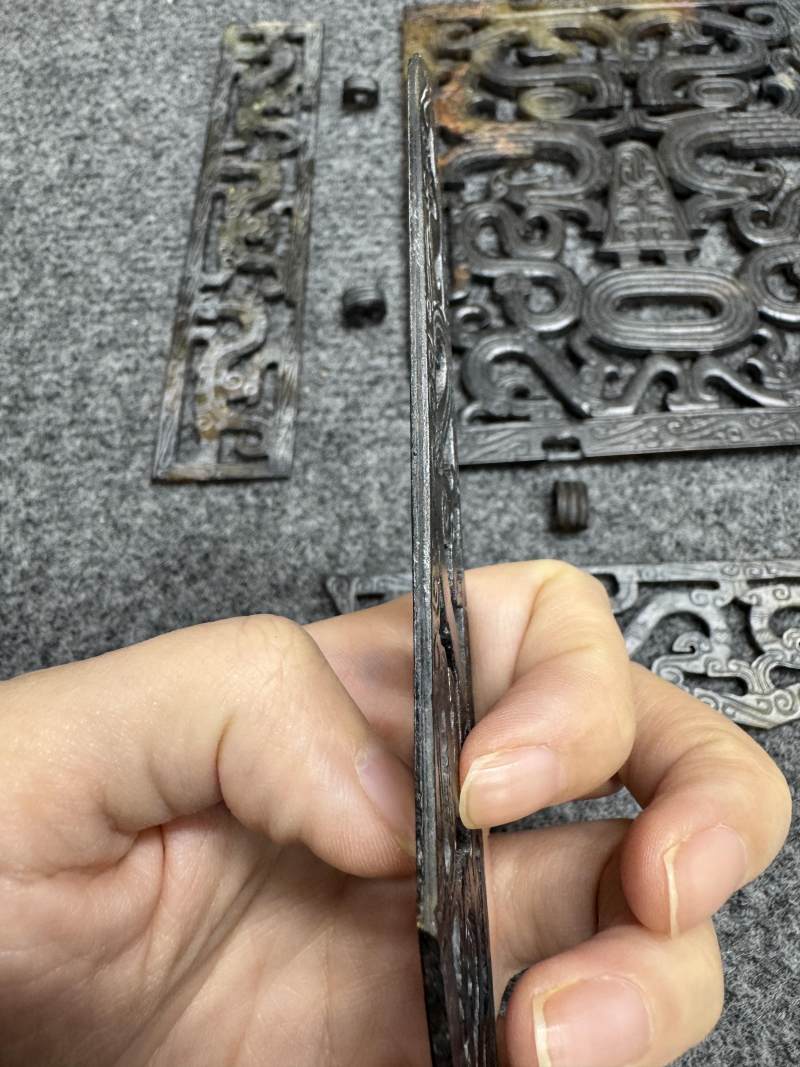玉受沁鏤雕楚式獸面紋活環飾 - 图81