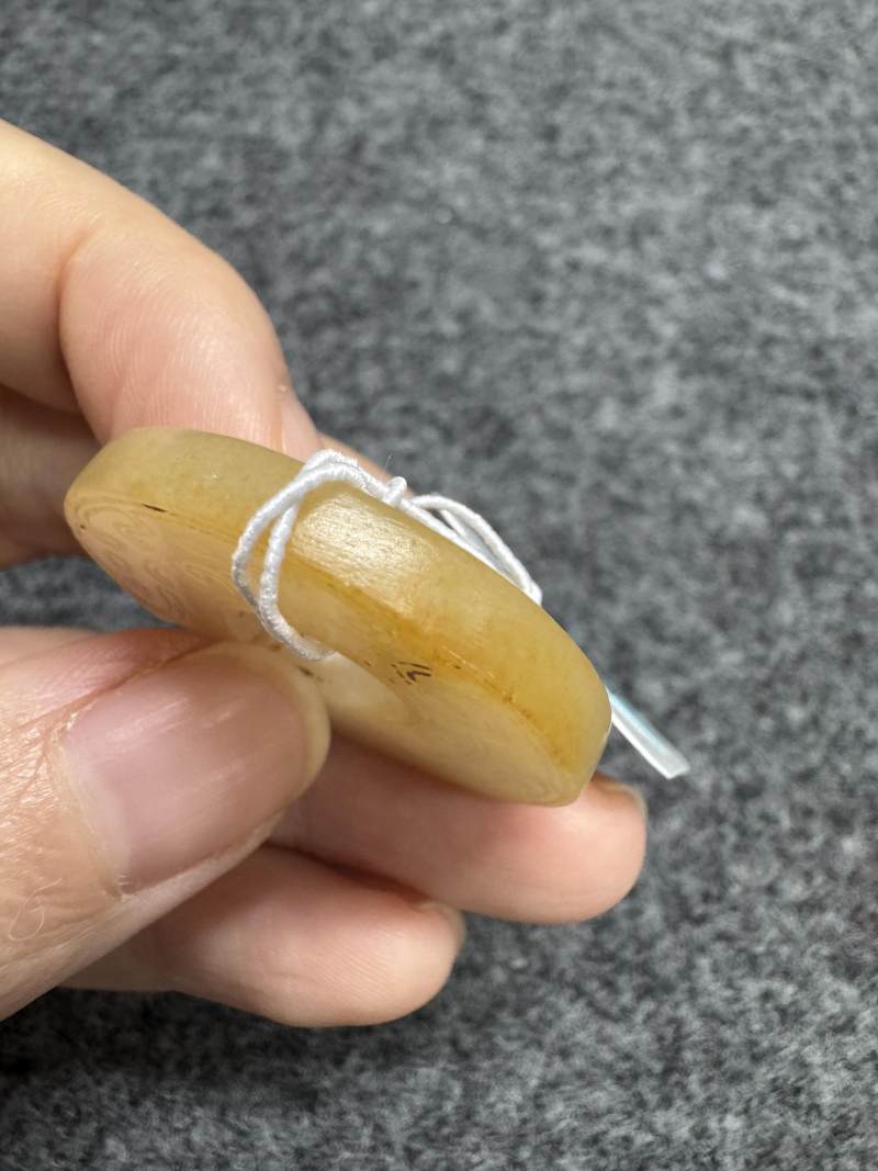 白玉紅沁龍紋玦一對 - 图27