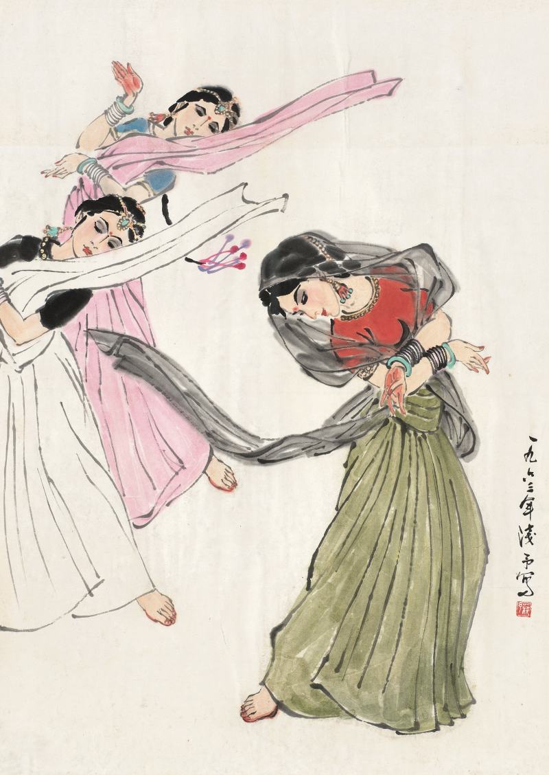 1963年作 葉淺予 印度舞