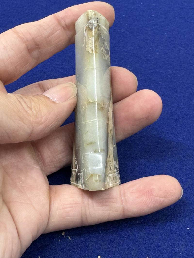 白玉勾連雲紋飾一對 - 图16