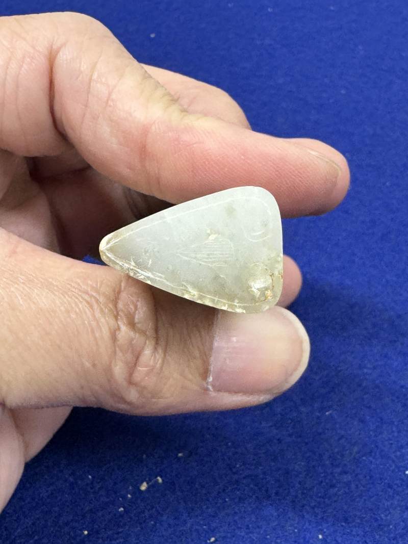 白玉勾連雲紋飾一對 - 图19