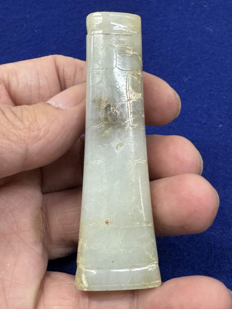 白玉勾連雲紋飾一對 - 图22