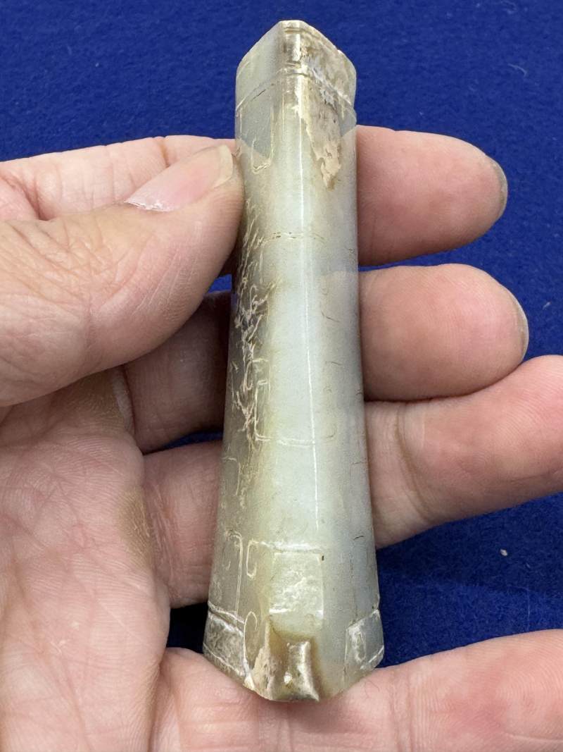 白玉勾連雲紋飾一對 - 图24