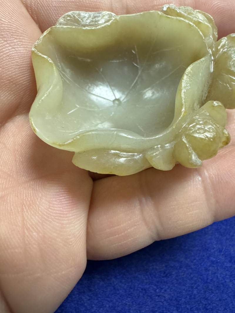 元 白玉紅沁荷葉式水洗 - 图7