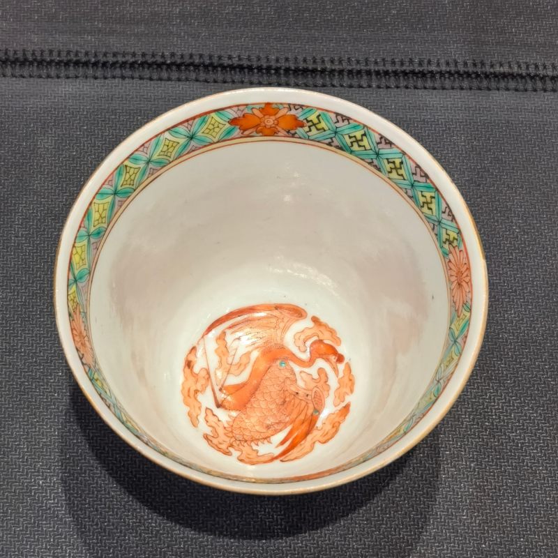 清晚期 五彩洞石花卉纹仰钟杯 - 图6