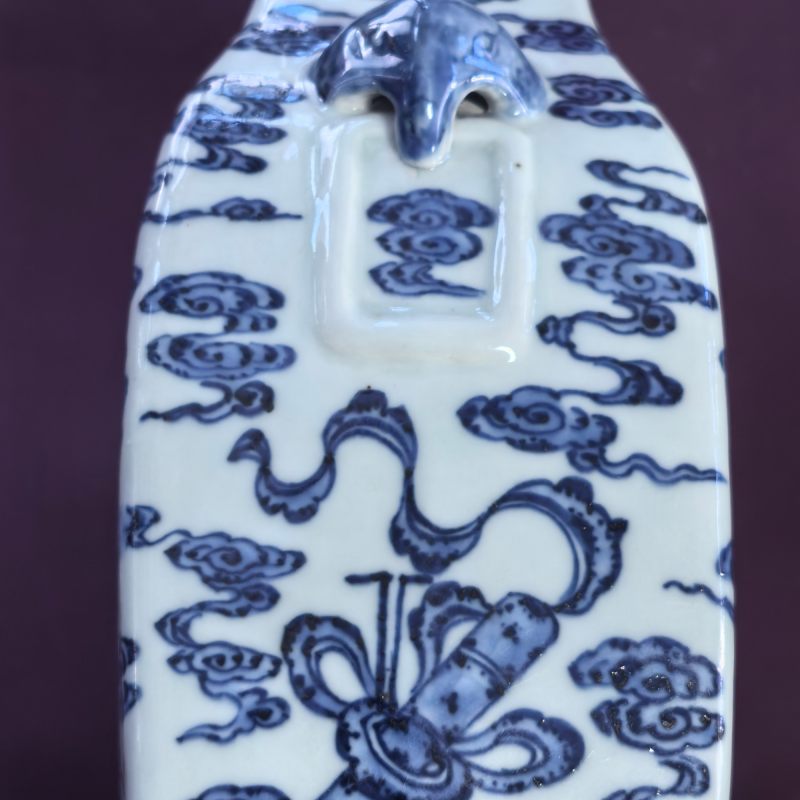 清中期 青花八吉祥纹四方铺首尊 - 图11