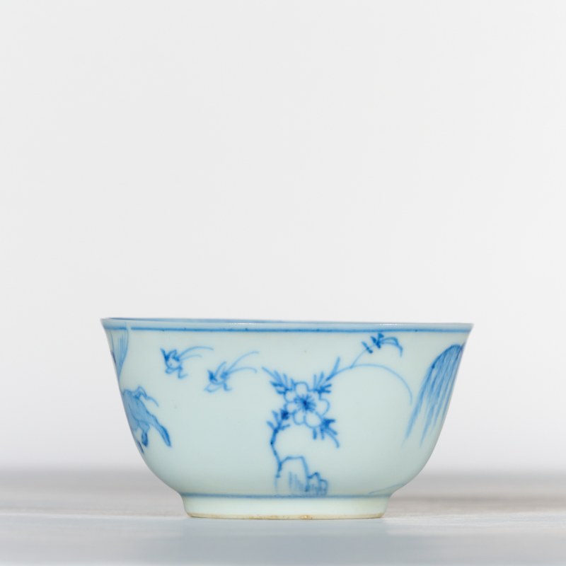 清康熙 青花牧牛图杯 - 图3