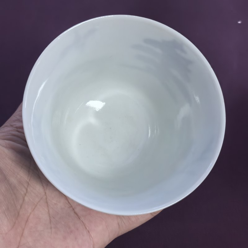 清晚期 青花仙人乘槎图仰钟杯 - 图7