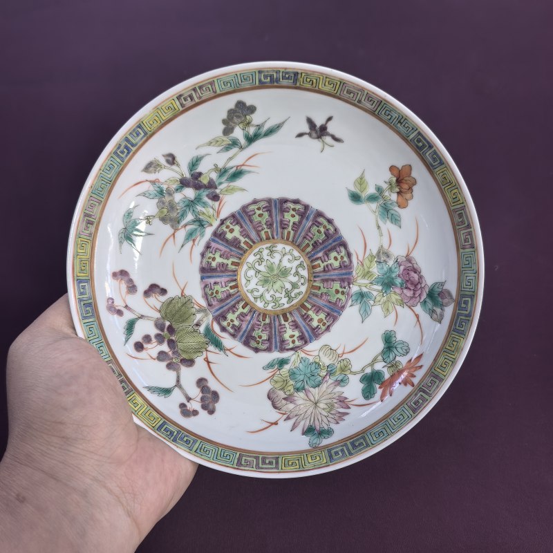 清光绪 粉彩四季花卉纹盘 - 图8