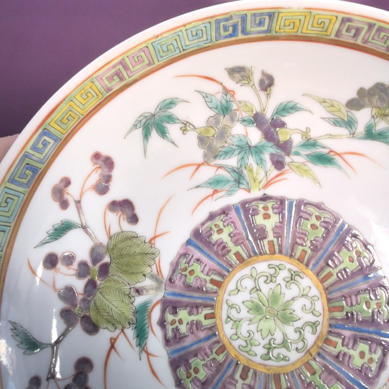 清光绪 粉彩四季花卉纹盘 - 图10