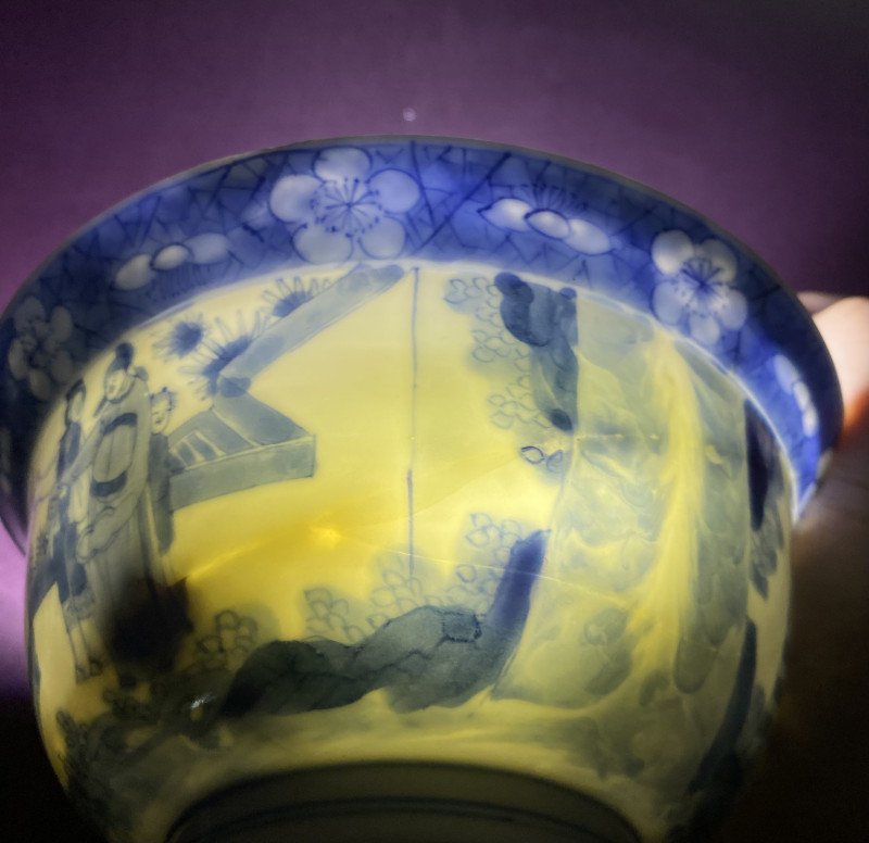 清康熙 青花人物故事图折沿碗 - 图14