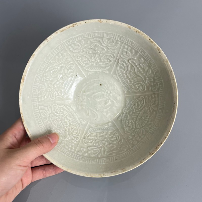 明代 白釉印花花口碗一组四个 - 图21