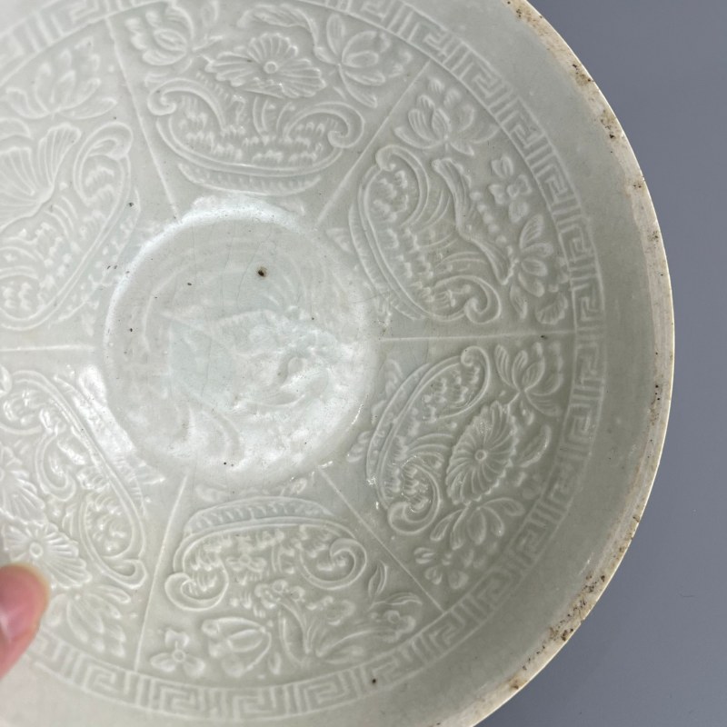 明代 白釉印花花口碗一组四个 - 图22