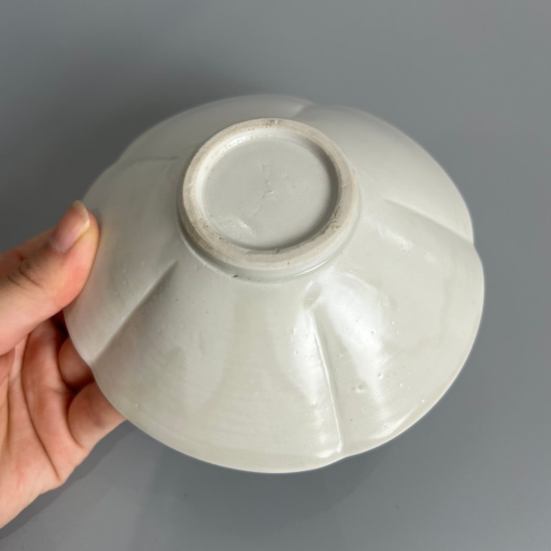明代 白釉花口盏 - 图8