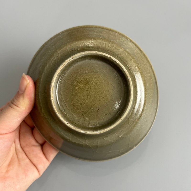 明代 龙泉窑米黄釉直边洗 - 图7
