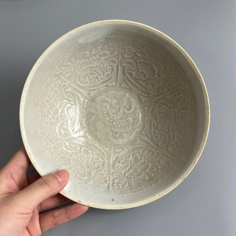 明代 白釉印花花口碗一组四个 - 图9