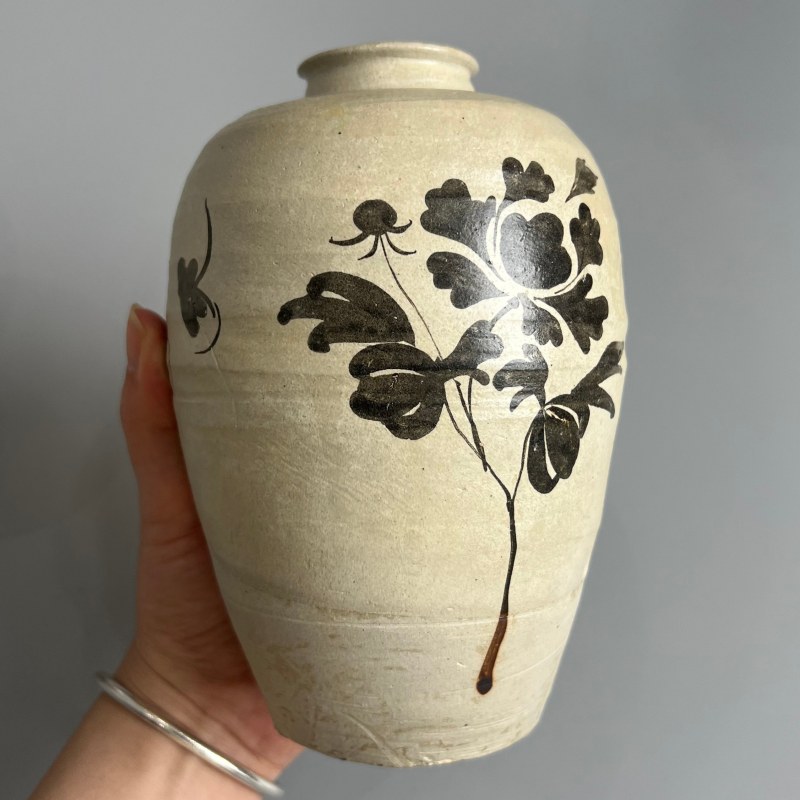 明代 吉州窑花卉纹梅瓶一对 - 图8