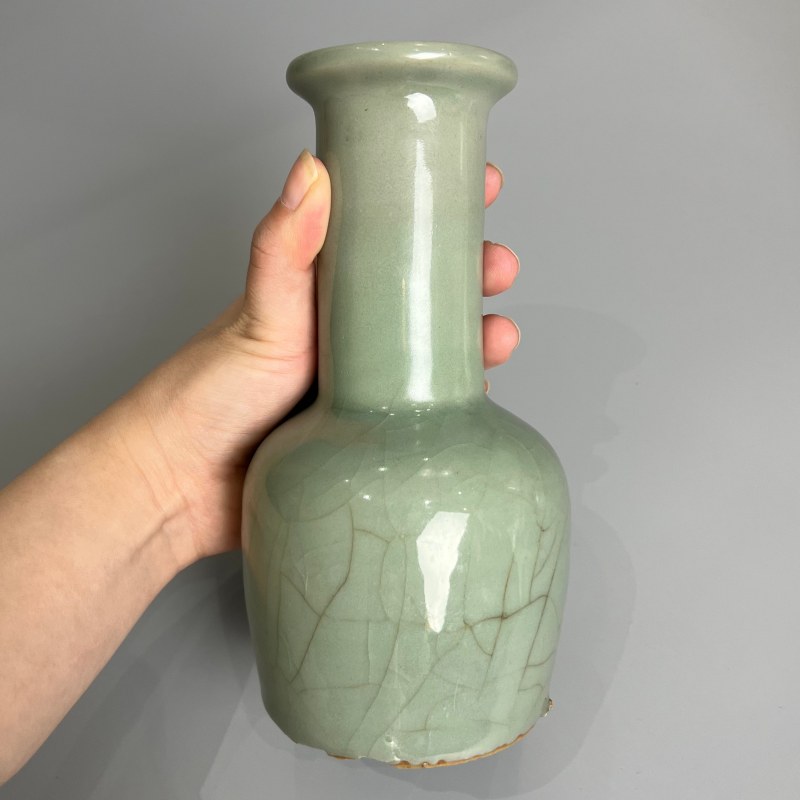 明代 龙泉粉青釉摇铃尊 - 图4