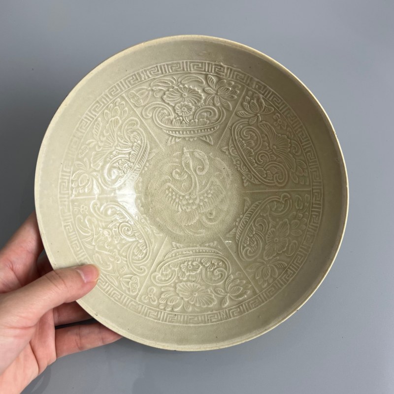 明代 白釉印花花口碗一组四个 - 图13