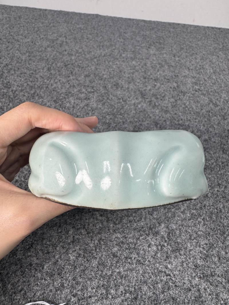 十八世紀 青釉蛙形硯 - 图4