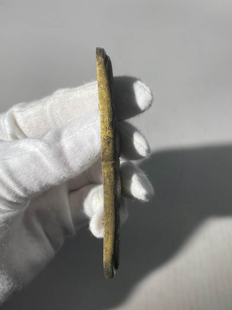銅鎏金熊形蹀躞帶飾一套十件 - 图7