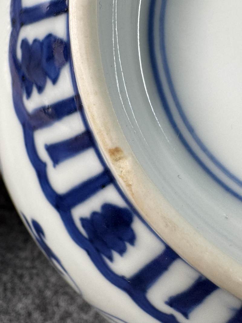 清康熙 青花纏枝蓮紋碗一對 - 图30