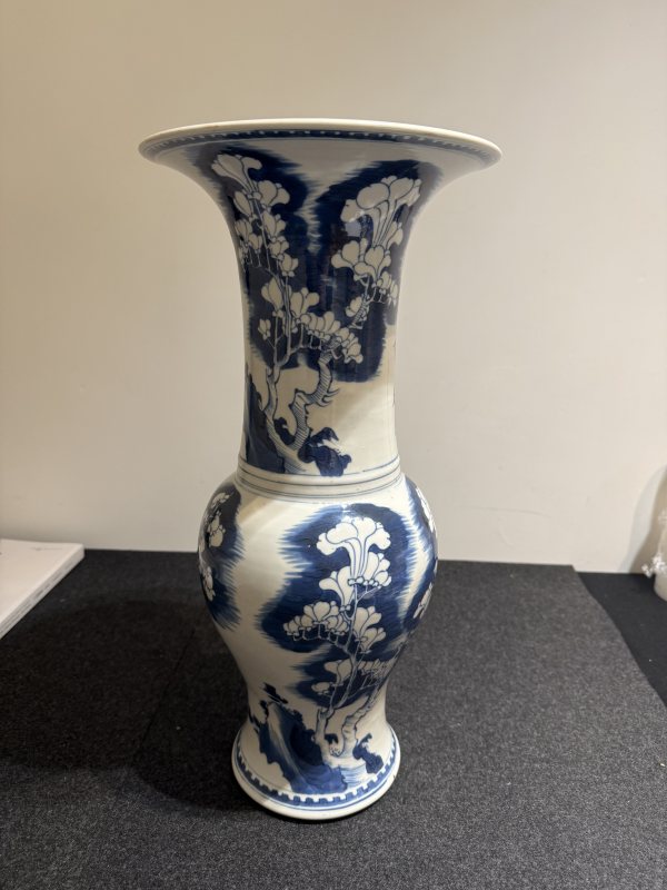 清康熙青花月影玉蘭梅花紋鳳尾尊 - 图2
