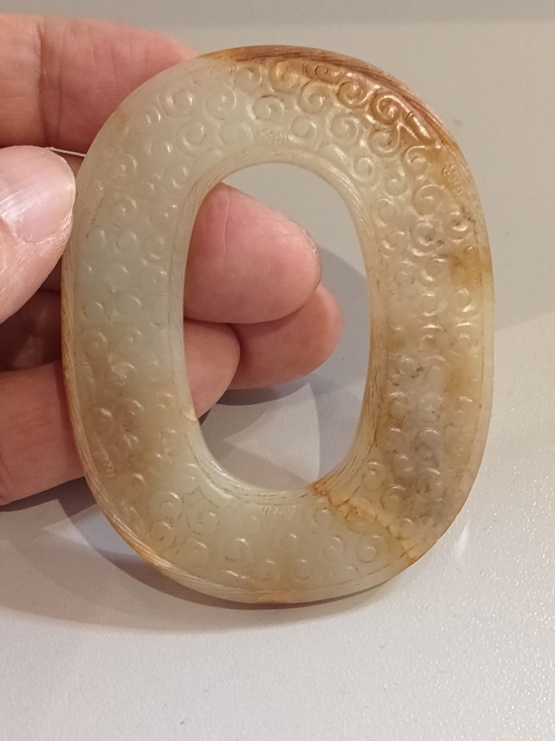 春秋  白玉絞絲組合龍紋璧 - 图4