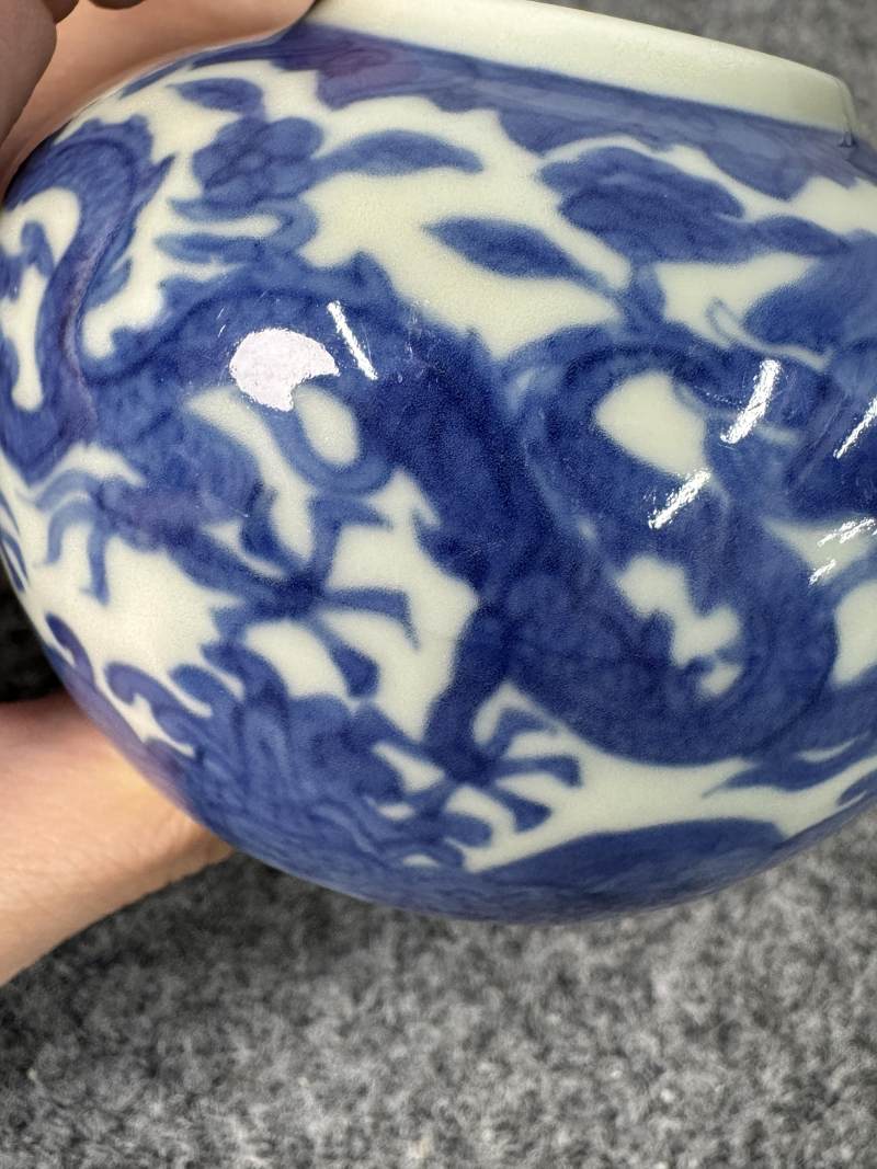 明萬曆 青花龍紋水丞 - 图21