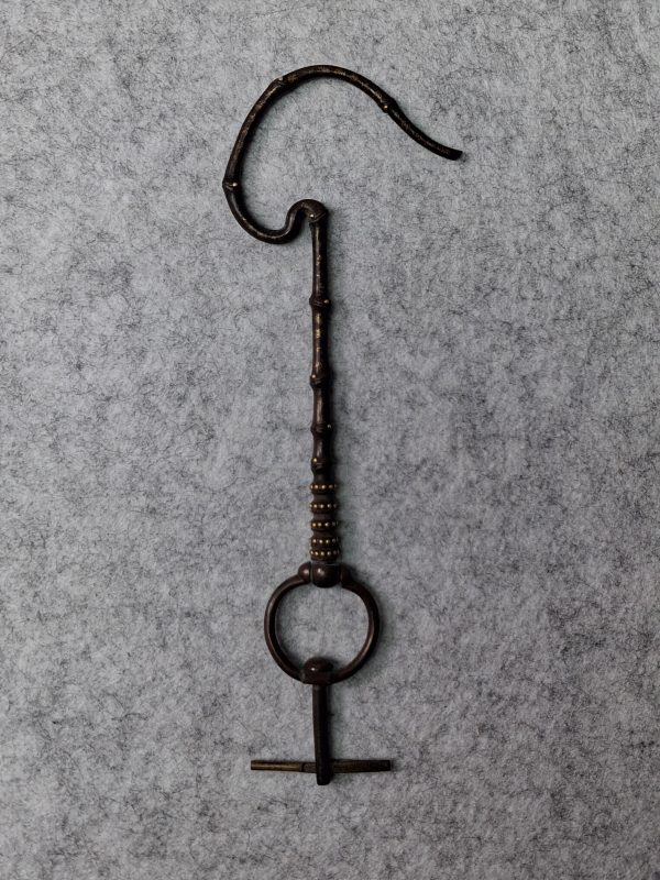 清 錫山祿製 錯金銀鳥籠鉤一組二件 - 图3