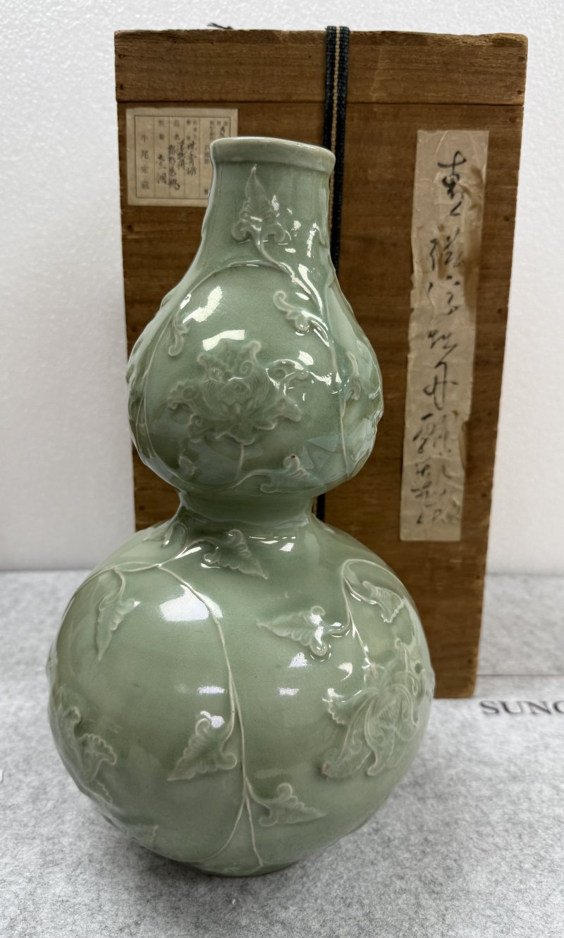 元 龍泉貼花纏枝牡丹紋葫蘆瓶 - 图4