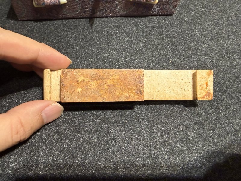 西漢  高浮雕龍鳳紋玉劍璏 - 图4