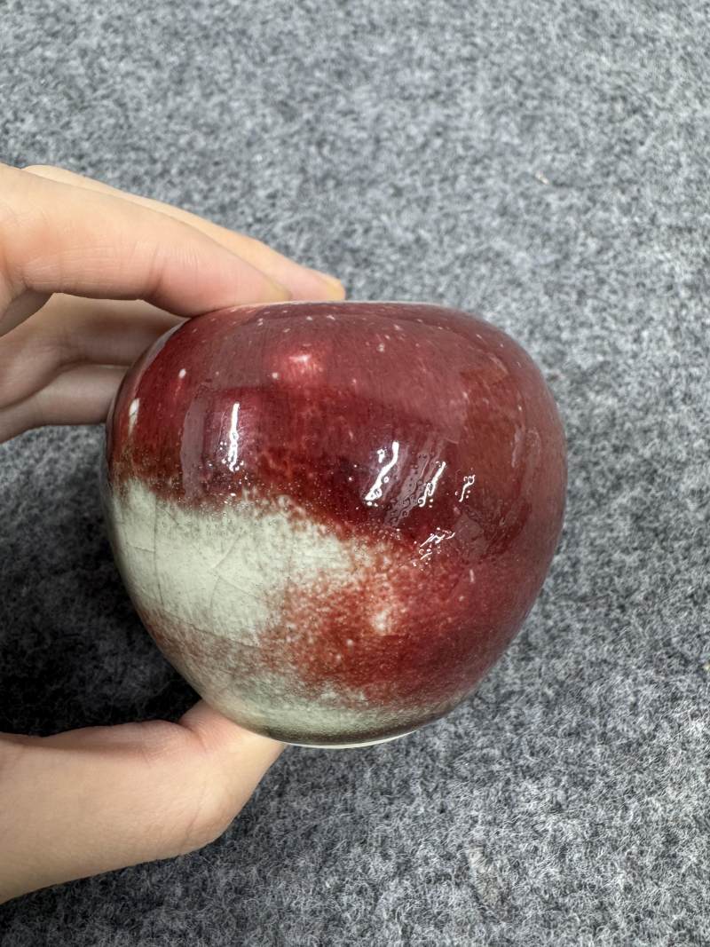 清康熙 郎窯紅釉水盂 - 图3