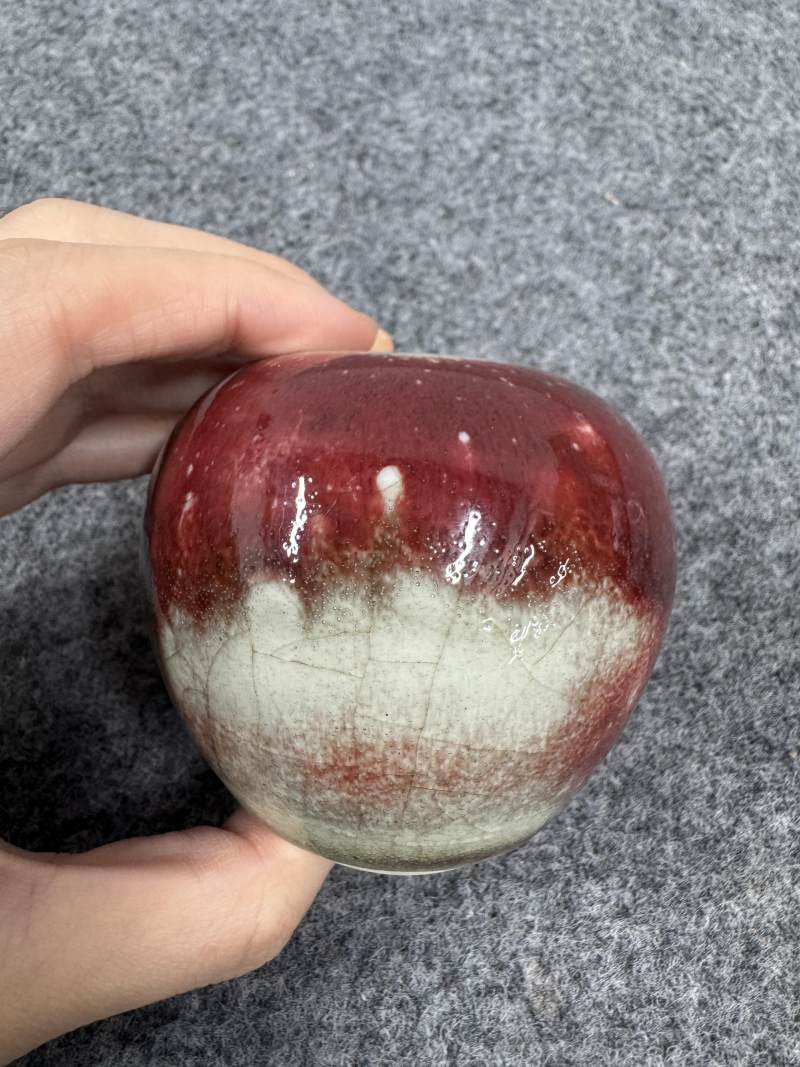清康熙 郎窯紅釉水盂 - 图4