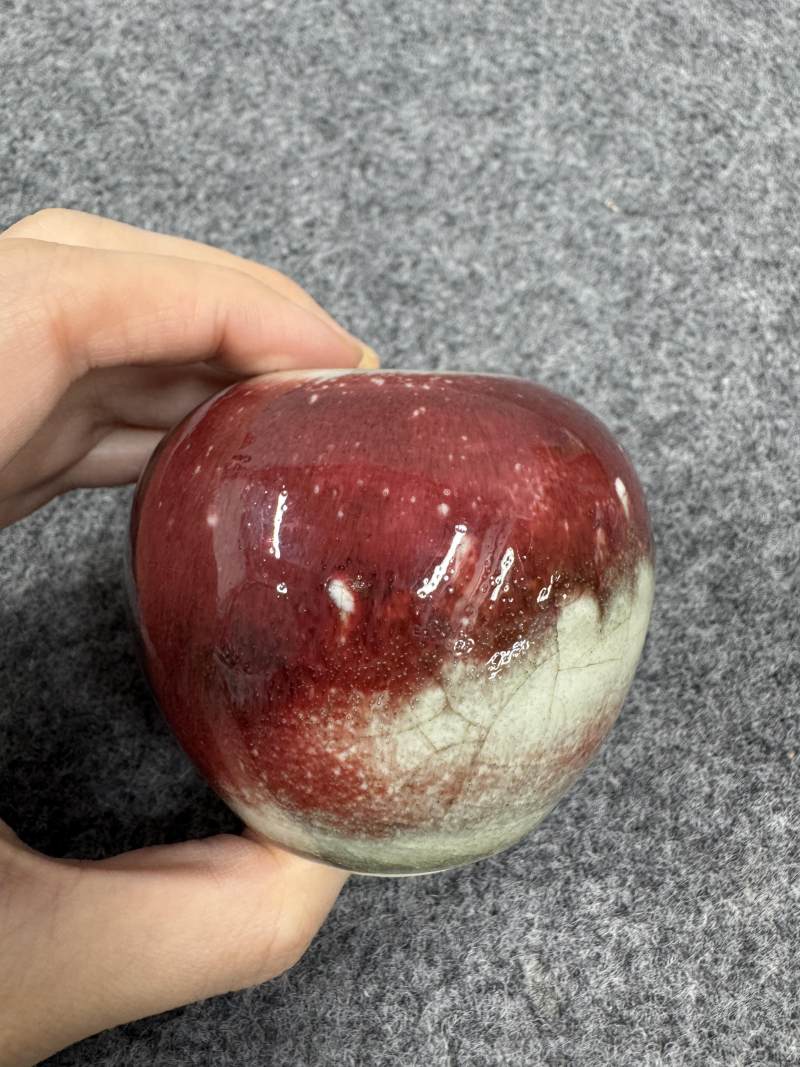 清康熙 郎窯紅釉水盂 - 图5