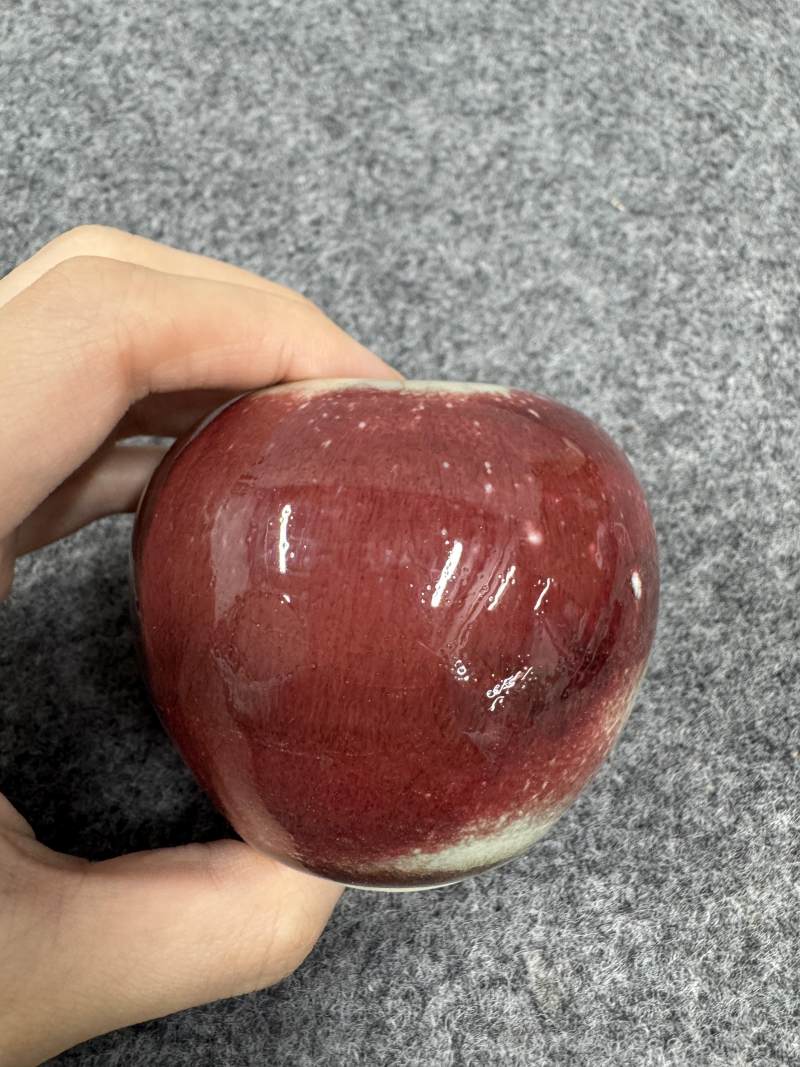 清康熙 郎窯紅釉水盂 - 图6