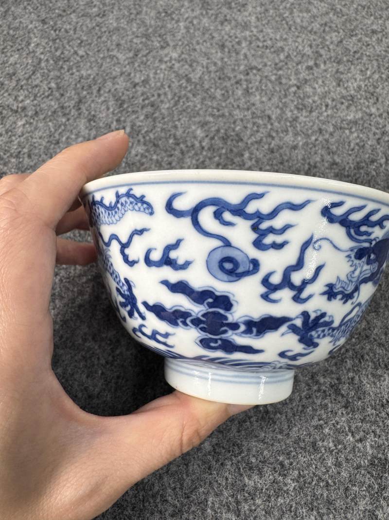 清道光 青花龍紋碗 - 图6
