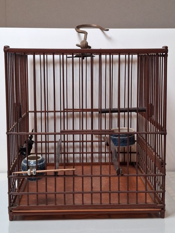 清 鳥籠附鐵癡款門花 - 图2